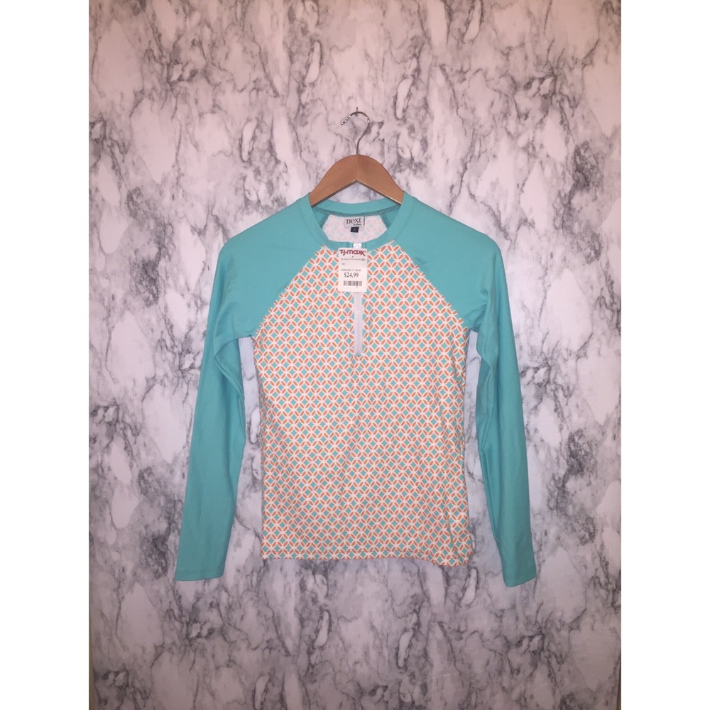 NWT Athena geometric rash guard /surf shirt size s